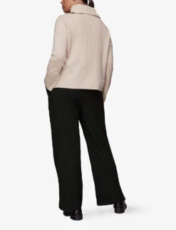 Whistles Split-hem Wide-leg Crepe Trousers 10 Whistles Split-hem Wide-leg Crepe Trousers -Sweaty Betty Store R03865801 BLACK ALT03