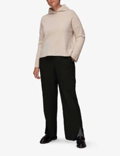 Whistles Split-hem Wide-leg Crepe Trousers 11 Whistles Split-hem Wide-leg Crepe Trousers -Sweaty Betty Store R03865801 BLACK ALT04