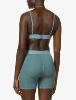 Logo-patch Ribbed Stretch-cotton Pyjama Shorts -Sweaty Betty Store R03869406 S KYANITE ALT03