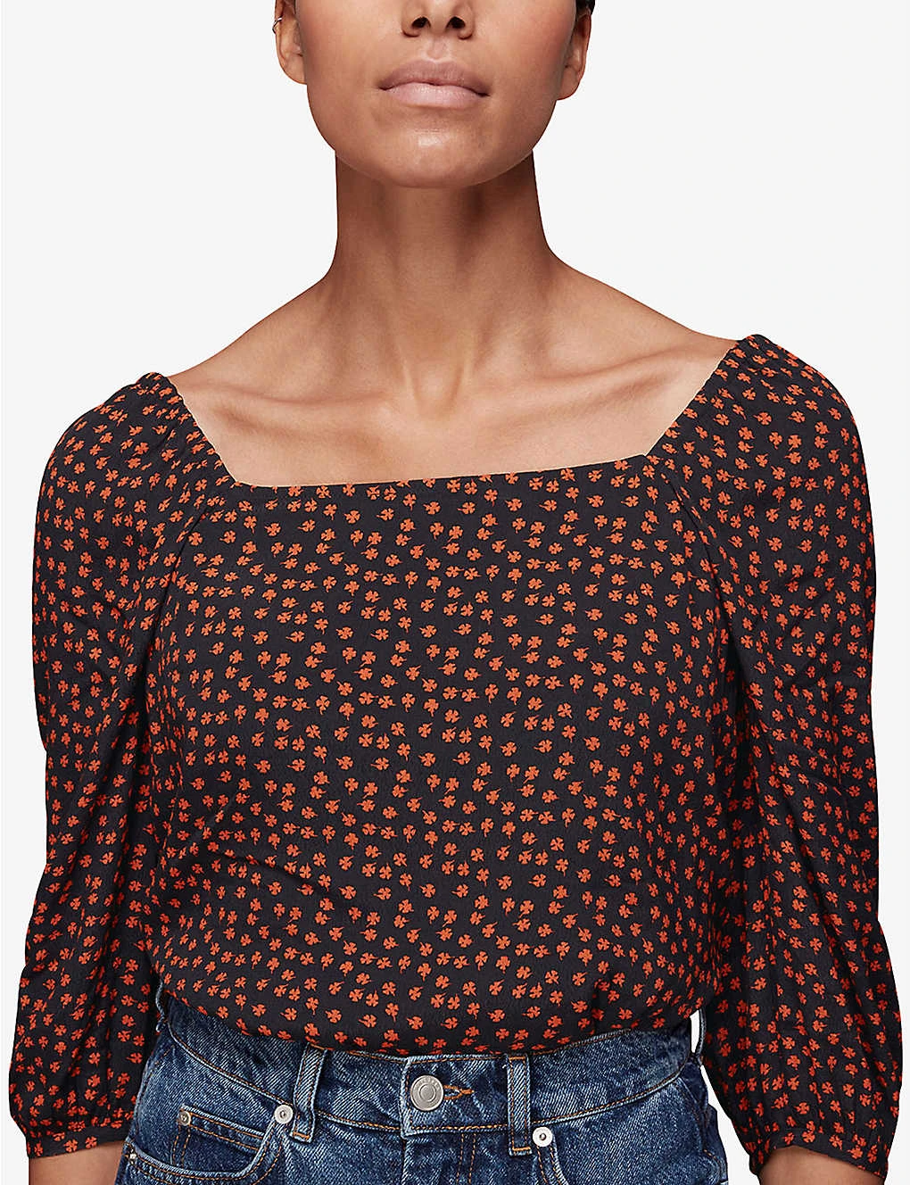 Whistles Blanche Floral-print Square-neck Woven Top 5 Whistles Blanche Floral-print Square-neck Woven Top - Image 3