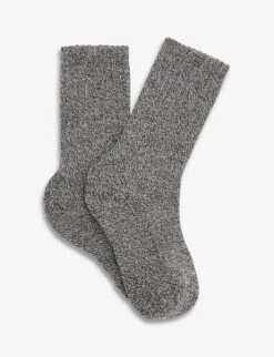 Whistles Chunky Marl Cotton-blend Socks 7 Whistles Chunky Marl Cotton-blend Socks -Sweaty Betty Store R03887654 BLACK ALT02
