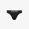 Calvin Klein Reimagine Heritage Logo-print Stretch-cotton Jersey Thong -Sweaty Betty Store R03894454 BLACK M