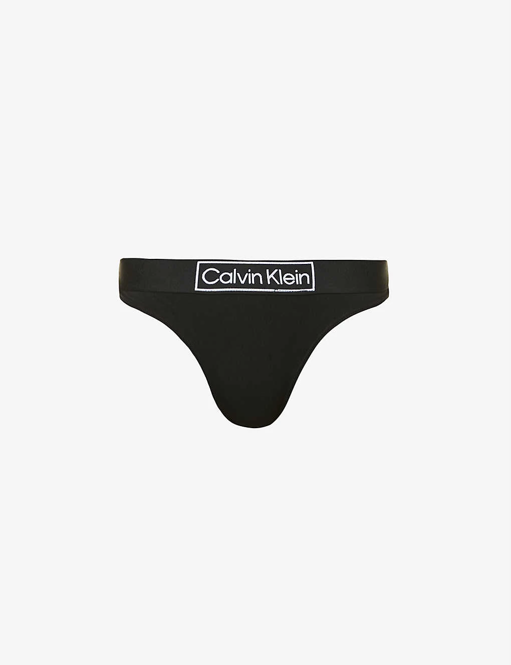 Calvin Klein Reimagine Heritage Logo-print Stretch-cotton Jersey Thong 3 Calvin Klein Reimagine Heritage Logo-print Stretch-cotton Jersey Thong