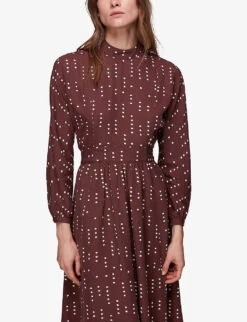 Whistles Theodora Dash Polka Dot Woven Dress 13 Whistles Theodora Dash Polka Dot Woven Dress -Sweaty Betty Store R03894956 MULTICOLOURED ALT05