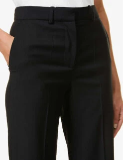 Joseph Morrissey Relaxed-fit High-rise Straight Stretch-wool Trousers 9 Joseph Morrissey Relaxed-fit High-rise Straight Stretch-wool Trousers -Sweaty Betty Store R03900894 BLACK ALT02