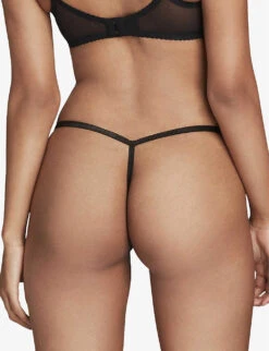 AGENT PROVOCATEUR Lorna Low-rise Lace Thong -Sweaty Betty Store R03907072 BLACK ALT02