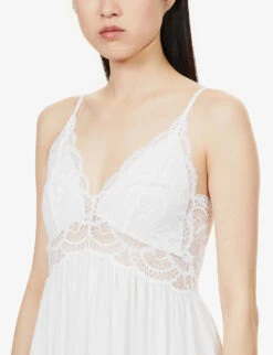 Eberjey Marry Me Mademoiselle Stretch-jersey And Lace Chemise -Sweaty Betty Store R03909192 WHITE ALT04