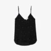 Zadig & Voltaire Casel Star-embellished Woven Cami -Sweaty Betty Store R03910382 NOIR M