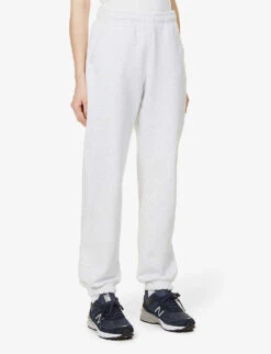 Logo-embroidered Straight Cotton-fleece Jogging Bottoms -Sweaty Betty Store R03912039 GREYMELANGE ALT02