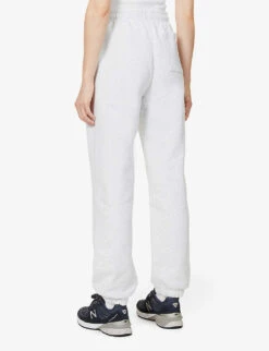 Logo-embroidered Straight Cotton-fleece Jogging Bottoms -Sweaty Betty Store R03912039 GREYMELANGE ALT03