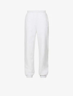 Logo-embroidered Straight Cotton-fleece Jogging Bottoms