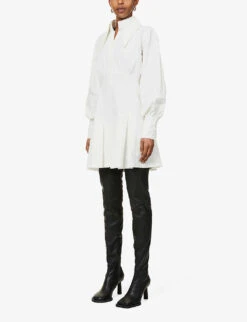Oversized-collar Crepe Mini Dress 9 Oversized-collar Crepe Mini Dress -Sweaty Betty Store R03913527 WHITE ALT02