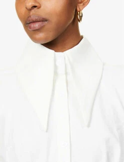 Oversized-collar Crepe Mini Dress 11 Oversized-collar Crepe Mini Dress -Sweaty Betty Store R03913527 WHITE ALT04