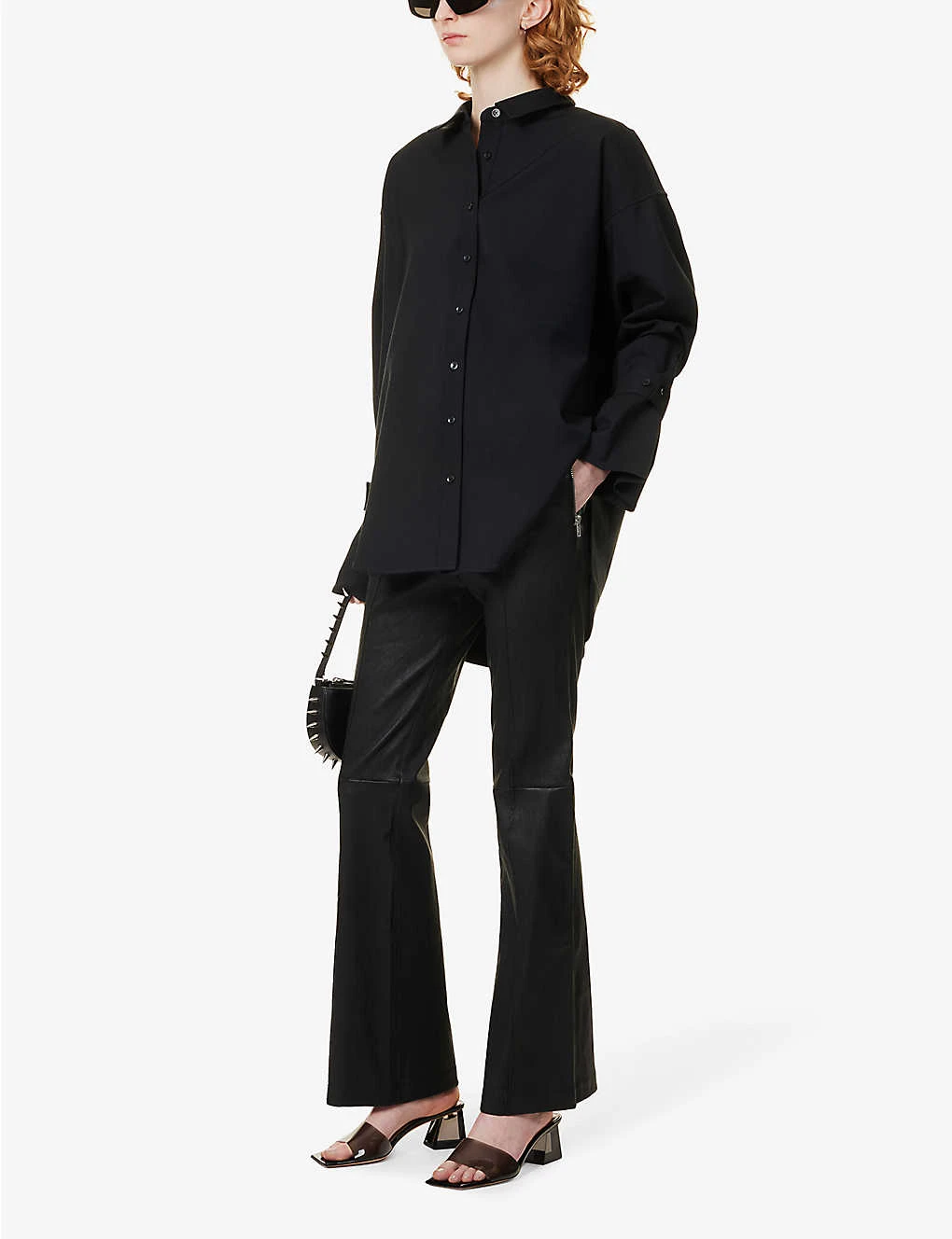 GOOD AMERICAN Tabbed-cuff Loose-fit Cotton-blend Shirt 4 GOOD AMERICAN Tabbed-cuff Loose-fit Cotton-blend Shirt - Image 2