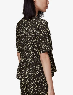 Whistles Hannah Graphic-print Woven Blouse 9 Whistles Hannah Graphic-print Woven Blouse -Sweaty Betty Store R03917870 BLACK ALT03