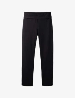 Roll-top Straight-leg Mid-rise Stretch Organic-cotton Trousers