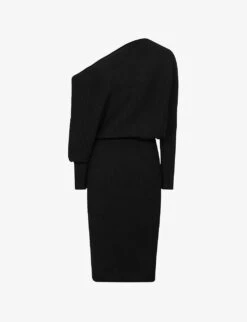 Reiss Lara Off-the-shoulder Stretch-knit Midi Dress