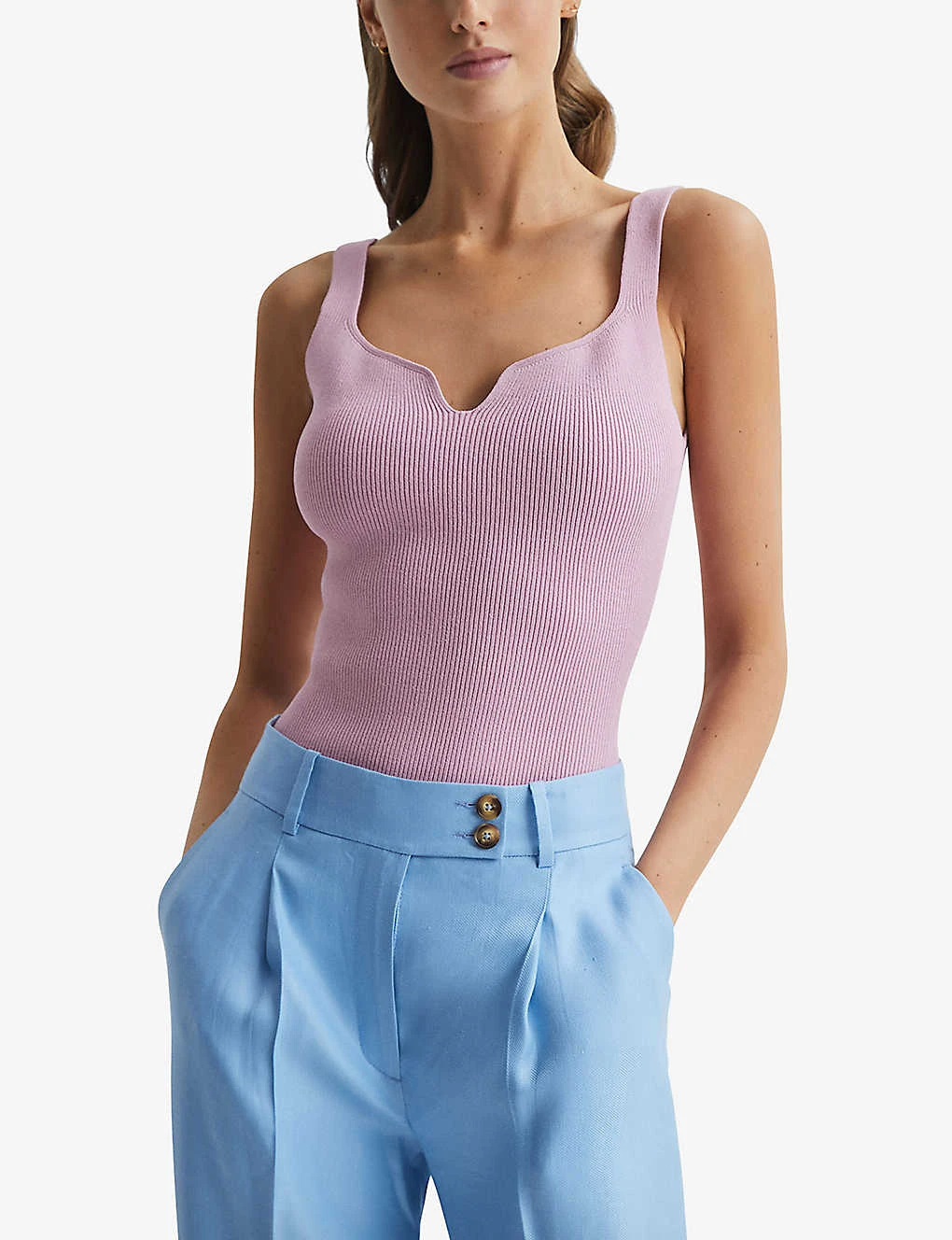 Reiss Daisy Sweetheart-neckline Woven Vest Top 5 Reiss Daisy Sweetheart-neckline Woven Vest Top - Image 3