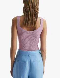 Reiss Daisy Sweetheart-neckline Woven Vest Top 10 Reiss Daisy Sweetheart-neckline Woven Vest Top -Sweaty Betty Store R03925958 PURPLE ALT03