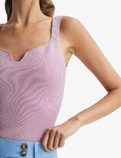 Reiss Daisy Sweetheart-neckline Woven Vest Top 11 Reiss Daisy Sweetheart-neckline Woven Vest Top -Sweaty Betty Store R03925958 PURPLE ALT04
