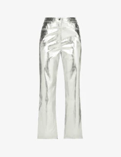 Lupe Straight-leg High-rise Faux Leather Trousers