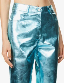 Lupe Straight-leg High-rise Faux-leather Trousers 11 Lupe Straight-leg High-rise Faux-leather Trousers -Sweaty Betty Store R03934386 ICEBLUE ALT04