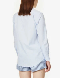 The Boyfriend Long-sleeved Cotton-poplin Shirt 10 The Boyfriend Long-sleeved Cotton-poplin Shirt -Sweaty Betty Store R03935317 STEELBLUE ALT03