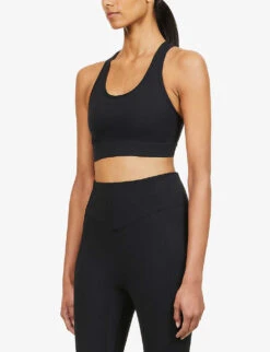 Front Row Stretch-woven Bra 9 Front Row Stretch-woven Bra -Sweaty Betty Store R03938562 BLACK ALT02