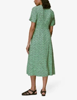 Whistles Ink Leopard-print Crepe Midi Dress 10 Whistles Ink Leopard-print Crepe Midi Dress -Sweaty Betty Store R03942762 MULTICOLOURED ALT03