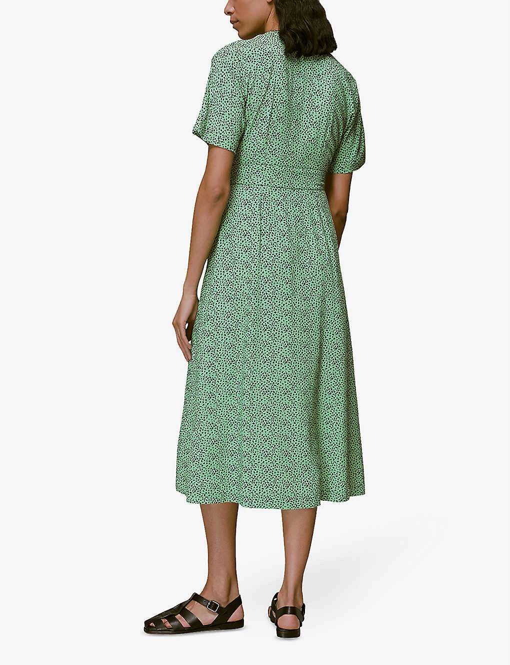 Whistles Ink Leopard-print Crepe Midi Dress 6 Whistles Ink Leopard-print Crepe Midi Dress - Image 4