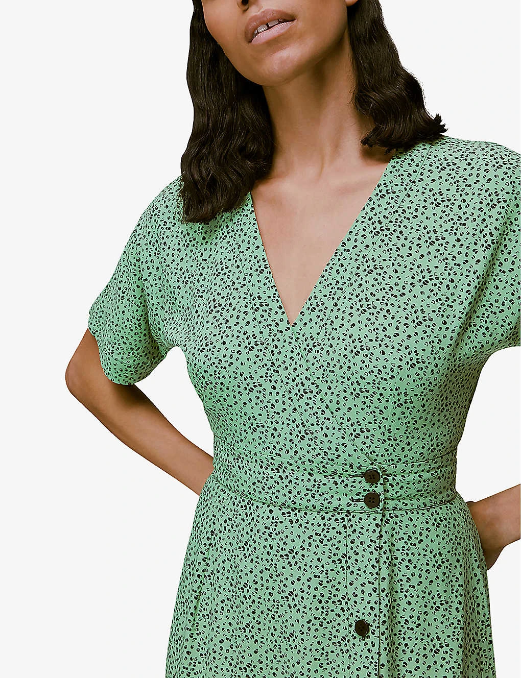 Whistles Ink Leopard-print Crepe Midi Dress 7 Whistles Ink Leopard-print Crepe Midi Dress - Image 5