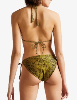Ted Baker Olava Reversible-print Stretch-woven Bikini Top -Sweaty Betty Store R03954941 MIDYELLOW ALT03