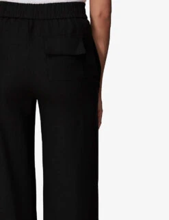 Whistles Wide-leg Elasticated-waist Cropped Linen Trousers 9 Whistles Wide-leg Elasticated-waist Cropped Linen Trousers -Sweaty Betty Store R03963066 BLACK ALT03