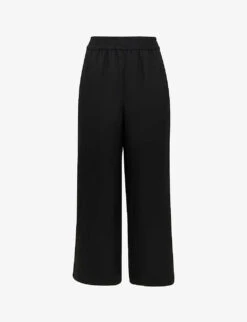 Whistles Wide-leg Elasticated-waist Cropped Linen Trousers