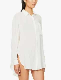 Cruz Semi-sheer Rayon Shirt -Sweaty Betty Store R03968284 VANILLA ALT02