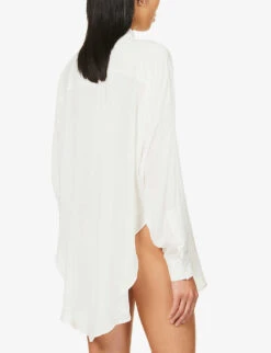 Cruz Semi-sheer Rayon Shirt -Sweaty Betty Store R03968284 VANILLA ALT03