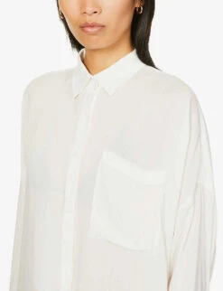 Cruz Semi-sheer Rayon Shirt -Sweaty Betty Store R03968284 VANILLA ALT04
