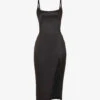 Casimira Front-split Satin Midi Dress 2 Casimira Front-split Satin Midi Dress -Sweaty Betty Store R03972557 BLACK M