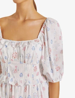 By Malina Alessia Puff-shoulder Cotton Mini Dress 11 By Malina Alessia Puff-shoulder Cotton Mini Dress -Sweaty Betty Store R03973281 CAPRICORALSBLUSH ALT04