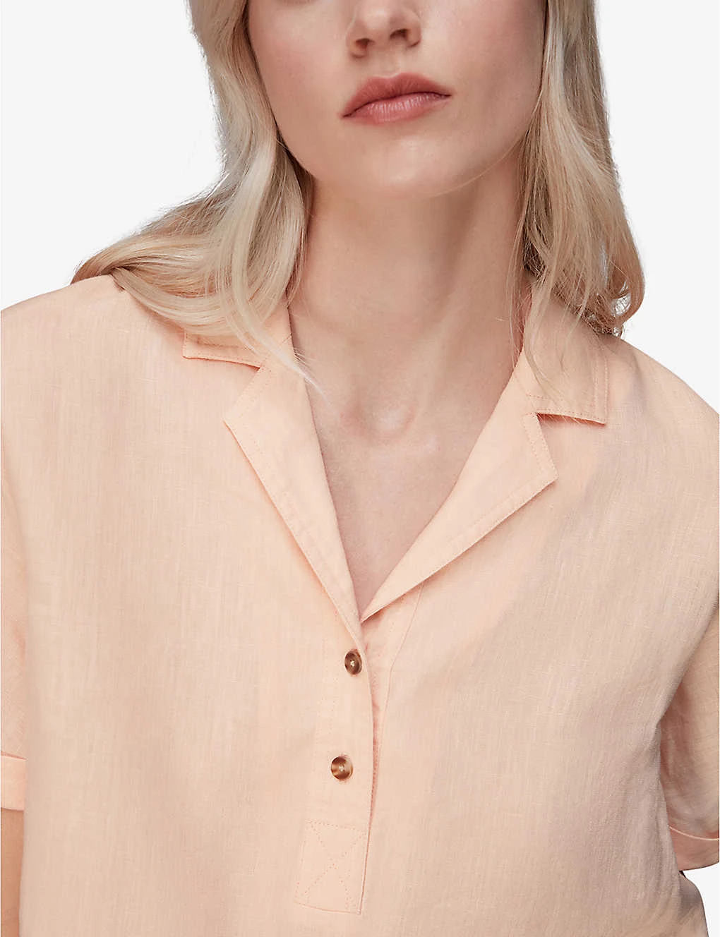 Whistles Sadie Polo Linen-blend Top 7 Whistles Sadie Polo Linen-blend Top - Image 5