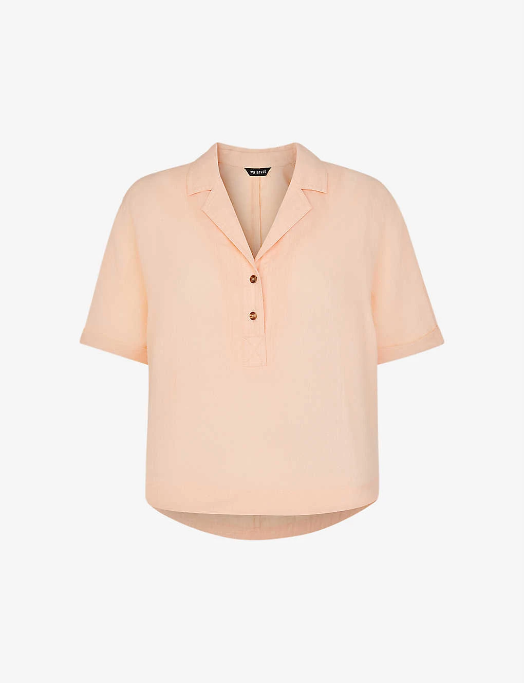 Whistles Sadie Polo Linen-blend Top 3 Whistles Sadie Polo Linen-blend Top
