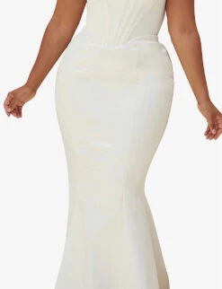Ines Flared Satin Wedding Dress 11 Ines Flared Satin Wedding Dress -Sweaty Betty Store R03983460 IVORY ALT04