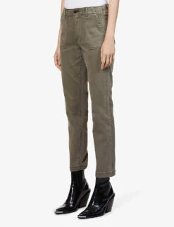 Paige Mayslie Tapered Mid-rise Stretch-denim Jeans -Sweaty Betty Store R03990812 VINTAGEMOSS ALT02