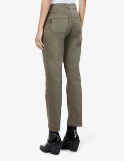 Paige Mayslie Tapered Mid-rise Stretch-denim Jeans -Sweaty Betty Store R03990812 VINTAGEMOSS ALT03