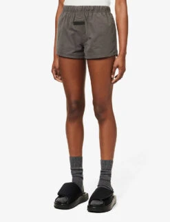 ESSENTIALS Brand-patch Cotton-blend Shorts 9 ESSENTIALS Brand-patch Cotton-blend Shorts -Sweaty Betty Store R03991677 OFFBLACK ALT02