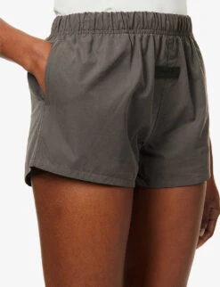 ESSENTIALS Brand-patch Cotton-blend Shorts 11 ESSENTIALS Brand-patch Cotton-blend Shorts -Sweaty Betty Store R03991677 OFFBLACK ALT04