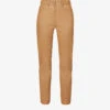 Joseph Teddy Straight-leg High-rise Leather Trousers 2 Joseph Teddy Straight-leg High-rise Leather Trousers -Sweaty Betty Store R03996116 CAMEL M