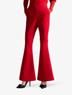Ted Baker Bevis Panel Flared High-rise Stretch-woven Trousers 8 Ted Baker Bevis Panel Flared High-rise Stretch-woven Trousers -Sweaty Betty Store R03999014 RED ALT02