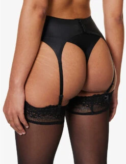 Wolford High-rise Stretch-woven Suspender Belt 7 Wolford High-rise Stretch-woven Suspender Belt -Sweaty Betty Store R04000759 BLACK ALT03