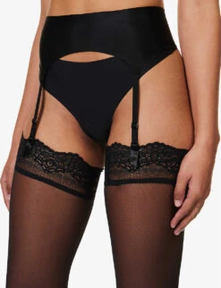 Wolford High-rise Stretch-woven Suspender Belt 8 Wolford High-rise Stretch-woven Suspender Belt -Sweaty Betty Store R04000759 BLACK ALT04